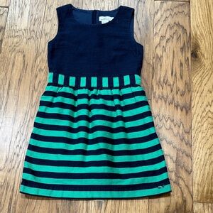 Vineyard Vines Girls Navy and green striped dress size 7